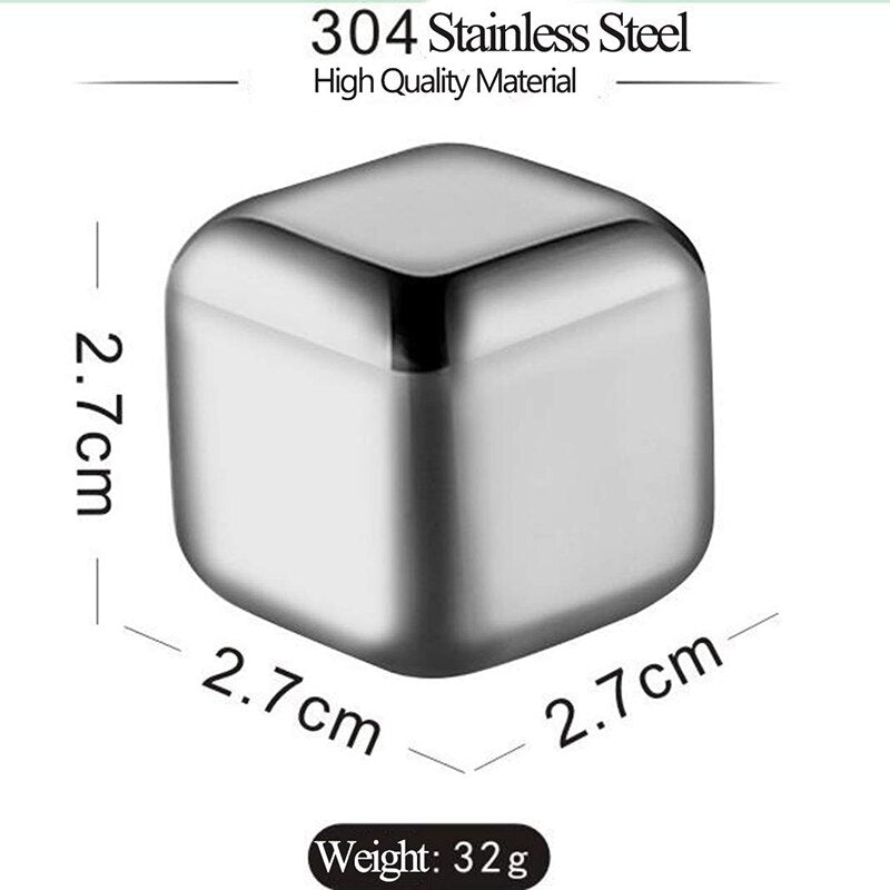Food-Safe Stainless Steel Ice Cubes