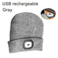 USB Rechargeable LED Light Beanie Hat for Men and Women